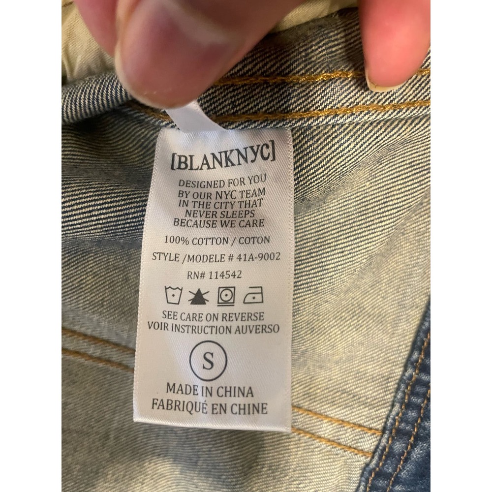 Blank Nyc - Basic Distressed Denim Jacket / Small - image 8